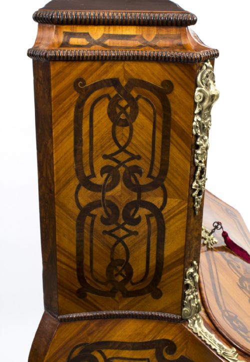ANTIQUE FRENCH KING WOOD MARQUETRY BONHEUR DU JOUR 19TH C - ADDITIONAL PHOTO 17