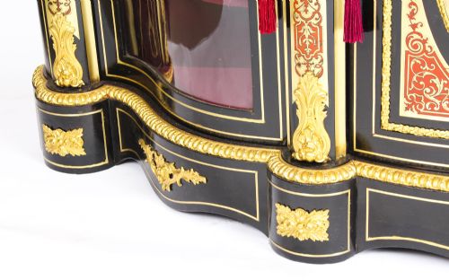 ANTIQUE ORMOLU MOUNTED SERPENTINE BOULLE CREDENZA C1870 19TH C - ADDITIONAL PHOTO 17