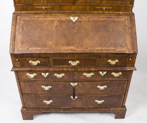 fig 5. Antique Queen Anne Burr Walnut Bureau Bookcase C1720 18th C