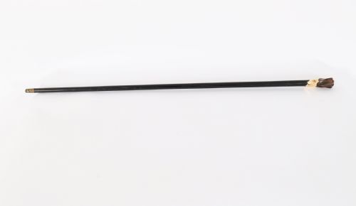 ANTIQUE WALKING STICK CANE 18CT GOLD POMMEL BY BRIGG'S LATE 19TH C 91CM 36 - ADDITIONAL PHOTO 1