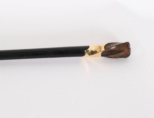 ANTIQUE WALKING STICK CANE 18CT GOLD POMMEL BY BRIGG'S LATE 19TH C 91CM 36 - ADDITIONAL PHOTO 4