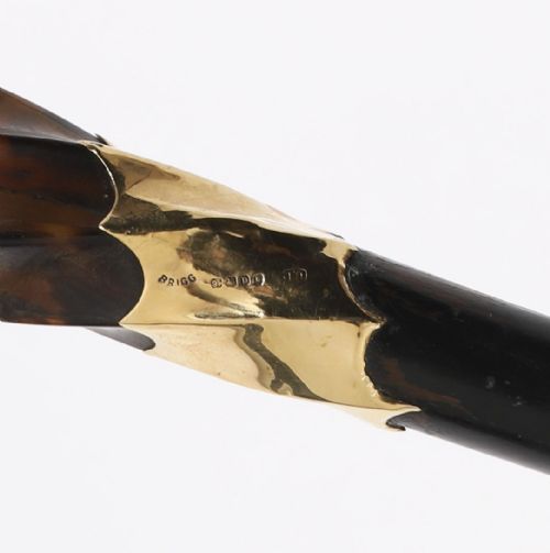 ANTIQUE WALKING STICK CANE 18CT GOLD POMMEL BY BRIGG'S LATE 19TH C 91CM 36 - ADDITIONAL PHOTO 7