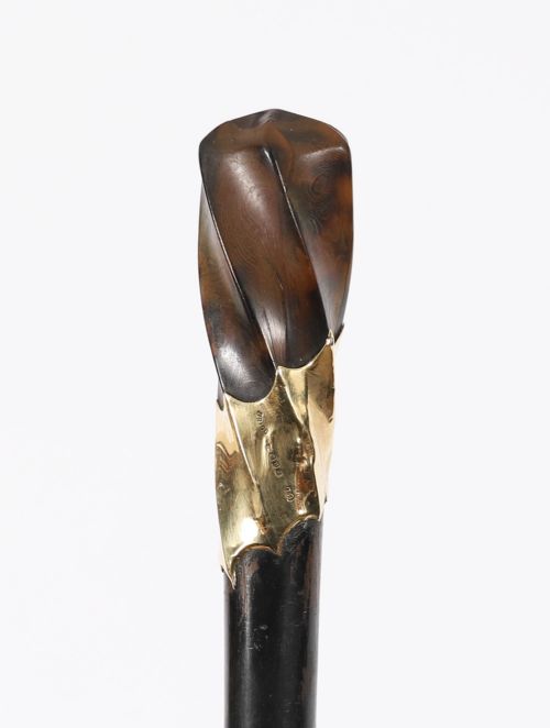 ANTIQUE WALKING STICK CANE 18CT GOLD POMMEL BY BRIGG'S LATE 19TH C 91CM 36 - ADDITIONAL PHOTO 8