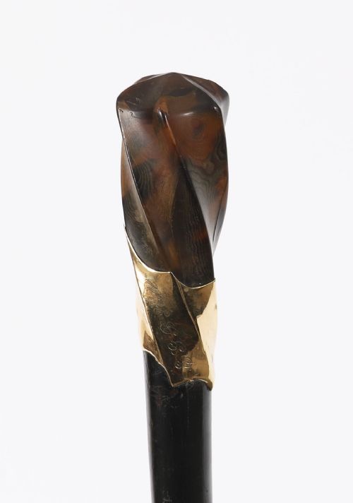 ANTIQUE WALKING STICK CANE 18CT GOLD POMMEL BY BRIGG'S LATE 19TH C 91CM 36 - ADDITIONAL PHOTO 10