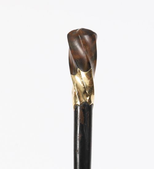 ANTIQUE WALKING STICK CANE 18CT GOLD POMMEL BY BRIGG'S LATE 19TH C 91CM 36 - ADDITIONAL PHOTO 11