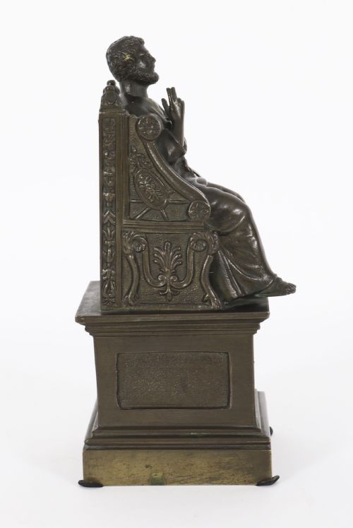 ANTIQUE ITALIAN GRAND TOUR PATINATED BRONZE SCULPTURE OF ST PETER 19TH CENTURY - ADDITIONAL PHOTO 3