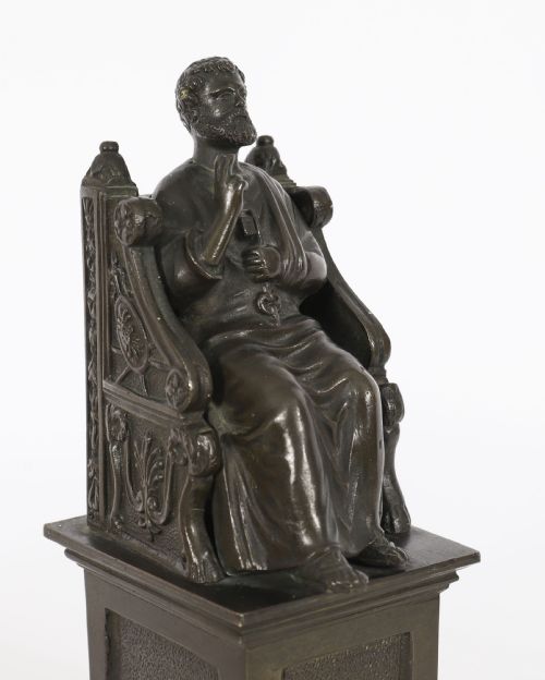 ANTIQUE ITALIAN GRAND TOUR PATINATED BRONZE SCULPTURE OF ST PETER 19TH CENTURY - ADDITIONAL PHOTO 5