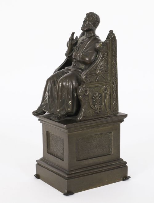 ANTIQUE ITALIAN GRAND TOUR PATINATED BRONZE SCULPTURE OF ST PETER 19TH CENTURY - ADDITIONAL PHOTO 7