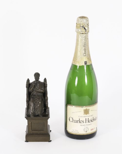 ANTIQUE ITALIAN GRAND TOUR PATINATED BRONZE SCULPTURE OF ST PETER 19TH CENTURY - ADDITIONAL PHOTO 9