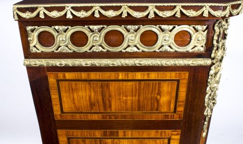 ANTIQUE VICTORIAN BURR WALNUT ORMOLU MOUNTED DISPLAY CABINET 19TH CENTURY - ADDITIONAL PHOTO 17