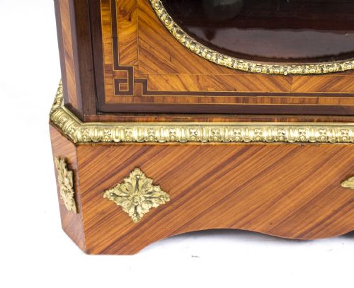 ANTIQUE VICTORIAN BURR WALNUT ORMOLU MOUNTED DISPLAY CABINET 19TH CENTURY - ADDITIONAL PHOTO 19
