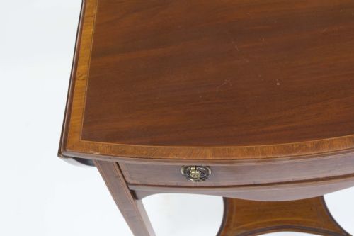 ANTIQUE EDWARDIAN INLAID DROP LEAF OCCASIONAL TABLE C1900 - ADDITIONAL PHOTO 12