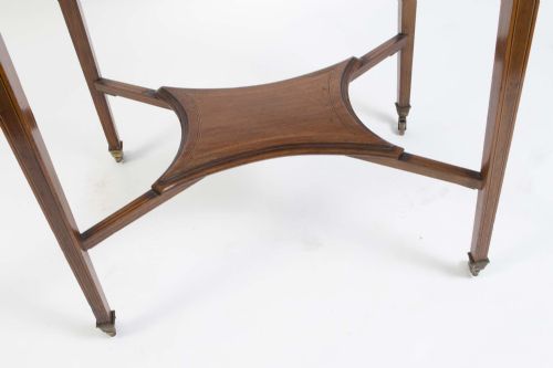 ANTIQUE EDWARDIAN INLAID DROP LEAF OCCASIONAL TABLE C1900 - ADDITIONAL PHOTO 15