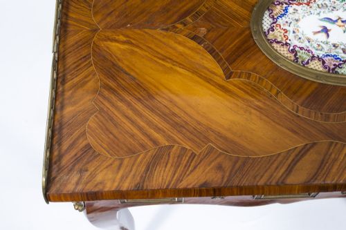 ANTIQUE FRENCH ORMOLU SEVRES MOUNTED KING WOOD WRITING TABLE 18TH C - ADDITIONAL PHOTO 3