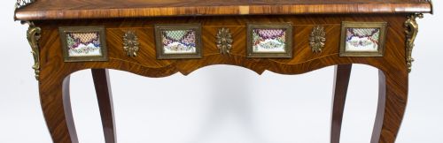 ANTIQUE FRENCH ORMOLU SEVRES MOUNTED KING WOOD WRITING TABLE 18TH C - ADDITIONAL PHOTO 5