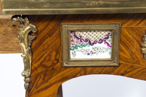 ANTIQUE FRENCH ORMOLU SEVRES MOUNTED KING WOOD WRITING TABLE 18TH C - ADDITIONAL PHOTO 13
