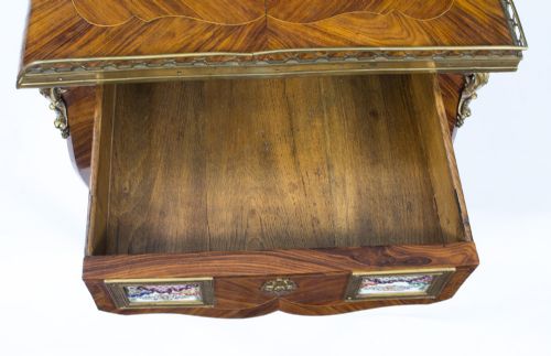 ANTIQUE FRENCH ORMOLU SEVRES MOUNTED KING WOOD WRITING TABLE 18TH C - ADDITIONAL PHOTO 17