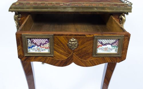 ANTIQUE FRENCH ORMOLU SEVRES MOUNTED KING WOOD WRITING TABLE 18TH C - ADDITIONAL PHOTO 18