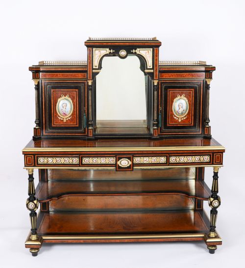 ANTIQUE VICTORIAN AMBOYNA INLAID BONHEUR DU JOUR C1860 19TH C - ADDITIONAL PHOTO 2