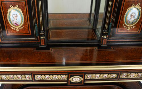 ANTIQUE VICTORIAN AMBOYNA INLAID BONHEUR DU JOUR C1860 19TH C - ADDITIONAL PHOTO 3