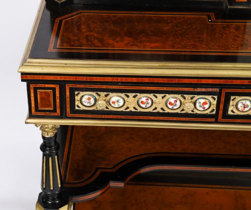 ANTIQUE VICTORIAN AMBOYNA INLAID BONHEUR DU JOUR C1860 19TH C - ADDITIONAL PHOTO 10