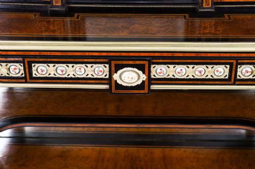 ANTIQUE VICTORIAN AMBOYNA INLAID BONHEUR DU JOUR C1860 19TH C - ADDITIONAL PHOTO 11
