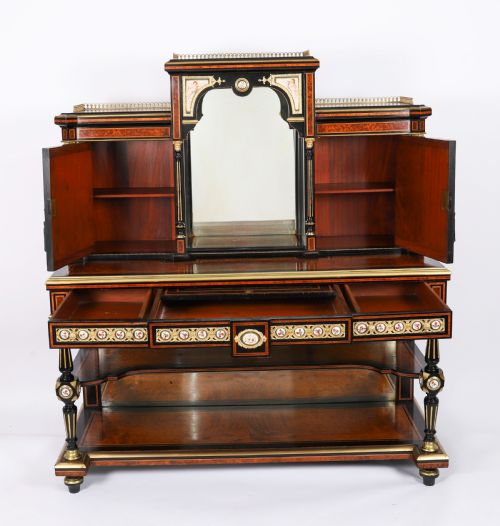 ANTIQUE VICTORIAN AMBOYNA INLAID BONHEUR DU JOUR C1860 19TH C - ADDITIONAL PHOTO 16