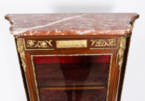ANTIQUE FRENCH LOUIS REVIVAL PARQUETRY DISPLAY CABINET C1870 19TH C - ADDITIONAL PHOTO 5