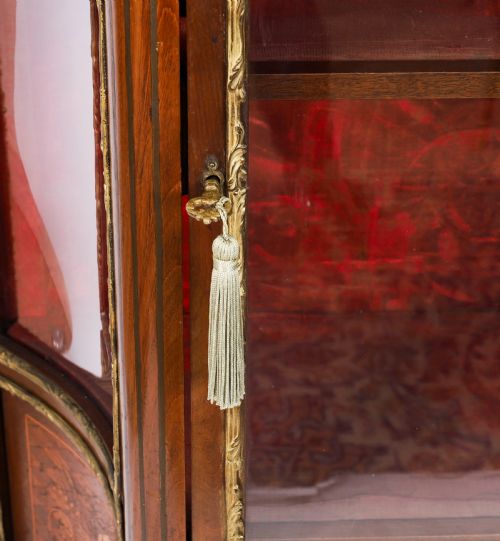 ANTIQUE FRENCH LOUIS REVIVAL PARQUETRY DISPLAY CABINET C1870 19TH C - ADDITIONAL PHOTO 11