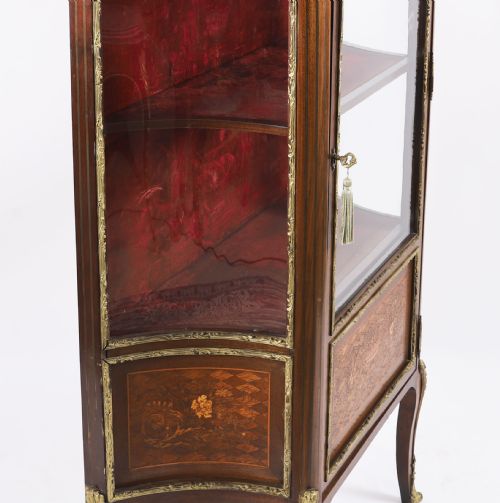 ANTIQUE FRENCH LOUIS REVIVAL PARQUETRY DISPLAY CABINET C1870 19TH C - ADDITIONAL PHOTO 13