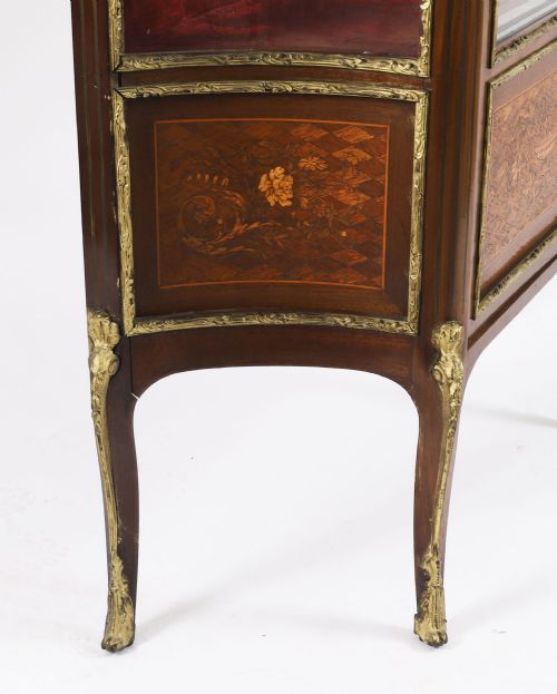ANTIQUE FRENCH LOUIS REVIVAL PARQUETRY DISPLAY CABINET C1870 19TH C - ADDITIONAL PHOTO 14