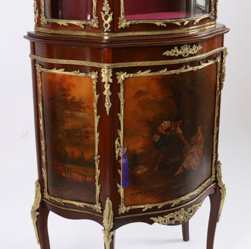 fig 6. Antique French Vernis Martin Vitrine Display Cabinet C1880 19th C