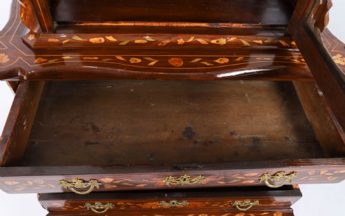 ANTIQUE DUTCH MARQUETRY WALNUT CABINET ON CHEST 18TH CENTURY - ADDITIONAL PHOTO 15