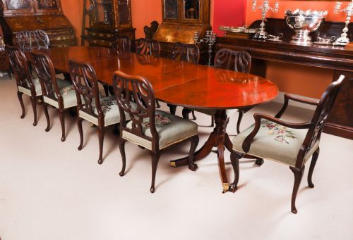 ANTIQUE 11FT GEORGE IV REGENCY TRIPLE PILLAR DINING TABLE C1830 19TH C - ADDITIONAL PHOTO 1