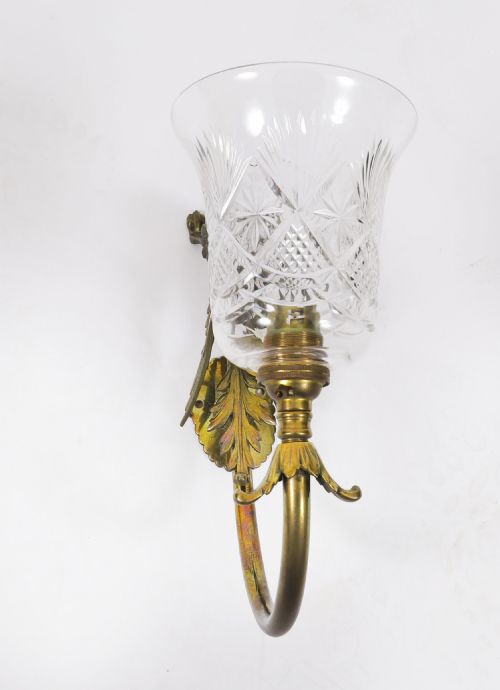 ANTIQUE SET OF 6 NEOCLASSICAL ORMOLU GLASS GRIFFIN WALL LIGHTS CIRCA 1900 - ADDITIONAL PHOTO 3
