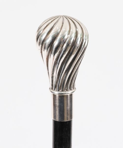ANTIQUE FRENCH SILVERPLATED WALKING STICK CANE C1880 94CM 37INCHES - ADDITIONAL PHOTO 3