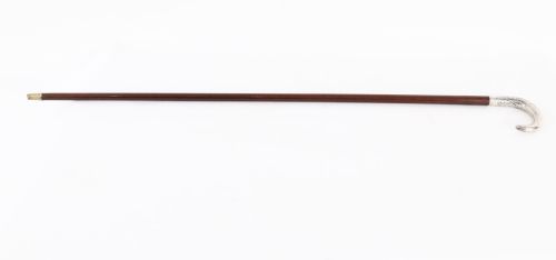 fig 1. Antique French Silver Walking Cane Stick 19th C 90cm / 35.5 inches
