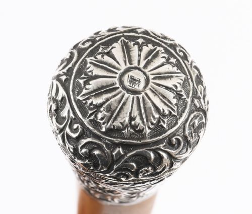 ANTIQUE ENGLISH SILVER TOPPED WALKING STICK CANE 99CM 39 INCHES - ADDITIONAL PHOTO 6
