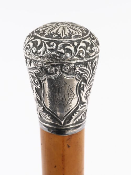 ANTIQUE ENGLISH SILVER TOPPED WALKING STICK CANE 99CM 39 INCHES - ADDITIONAL PHOTO 7