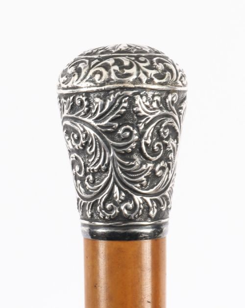 ANTIQUE ENGLISH SILVER TOPPED WALKING STICK CANE 99CM 39 INCHES - ADDITIONAL PHOTO 9