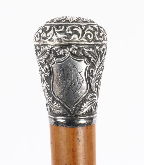 ANTIQUE ENGLISH SILVER TOPPED WALKING STICK CANE 99CM 39 INCHES - ADDITIONAL PHOTO 12