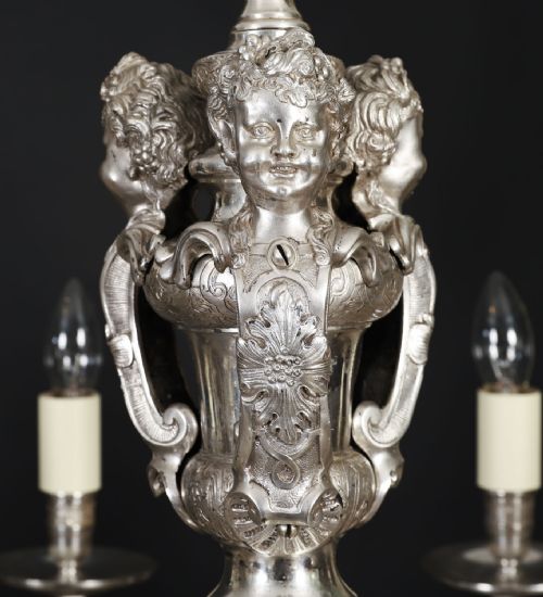 ANTIQUE ENGLISH SILVER PLATED CHANDELIER CIRCA 1920 20TH C - ADDITIONAL PHOTO 2