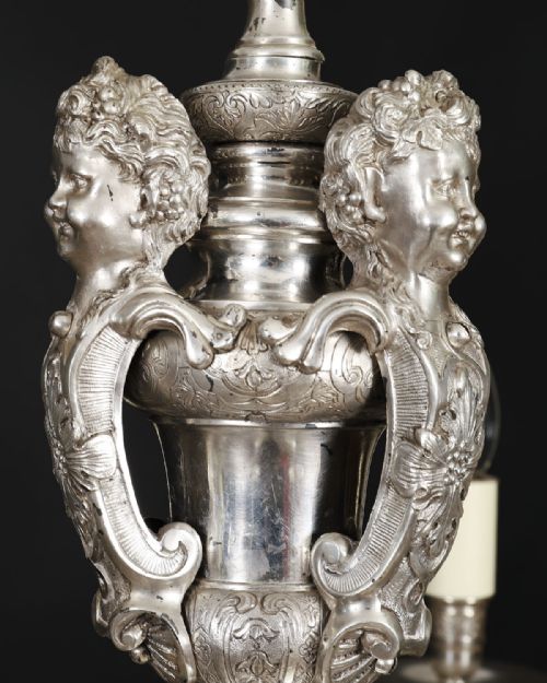 ANTIQUE ENGLISH SILVER PLATED CHANDELIER CIRCA 1920 20TH C - ADDITIONAL PHOTO 3