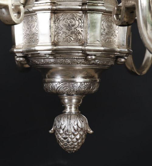 ANTIQUE ENGLISH SILVER PLATED CHANDELIER CIRCA 1920 20TH C - ADDITIONAL PHOTO 7