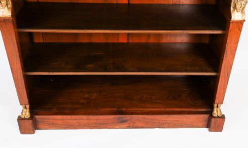 fig 5. Antique French Empire Marble Top Open Bookcase Mid 19th Century