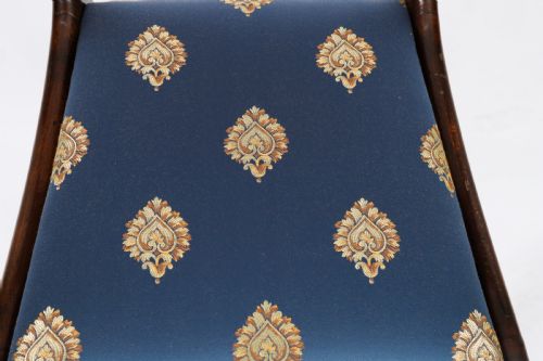 fig 6. Antique Pair Regency Period Brass Inlaid Bar Back Chairs 19th C C1820