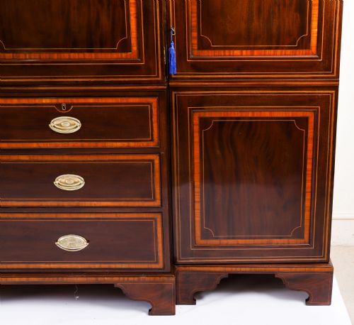 fig 3. Antique George III Flame Mahogany Breakfront Wardrobe C1780 18th C