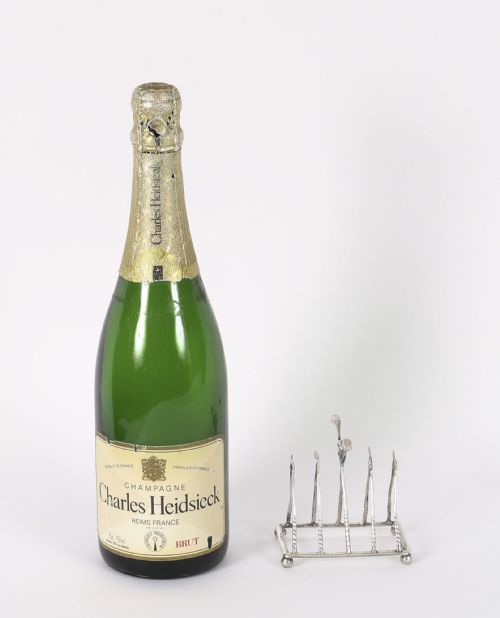 ANTIQUE STERLING SILVER LETTER TOAST RACK CROSSED GOLF CLUBS BIRMINGHAM 1908 - ADDITIONAL PHOTO 10