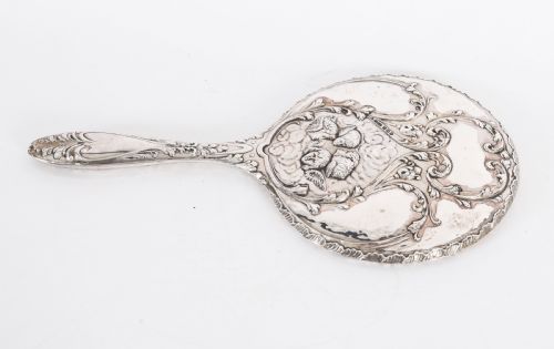 ANTIQUE STERLING SILVER CHERUBS HAND MIRROR S BLANCKENSEE SON BIRMINGHAM 1912 - ADDITIONAL PHOTO 8