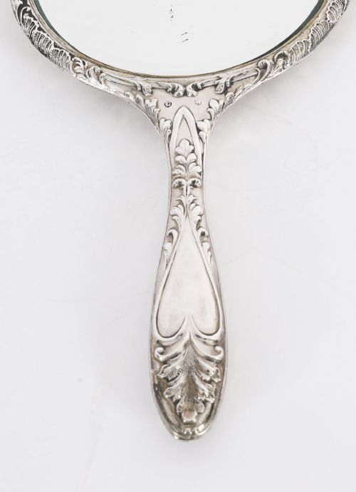ANTIQUE STERLING SILVER CHERUBS HAND MIRROR S BLANCKENSEE SON BIRMINGHAM 1912 - ADDITIONAL PHOTO 9